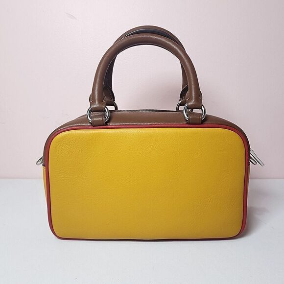 NWT Coach CT883 Satchel Crossbody In Signature Colorblock Yellow Gold - Picture 3 of 8